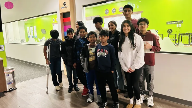 Students at a SkillSphere workshop at Code Ninjas.