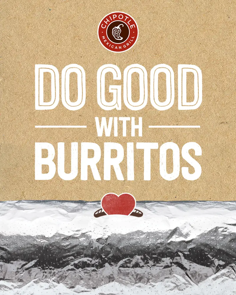 Chipotle fundraiser flyer: Do good with burritos.